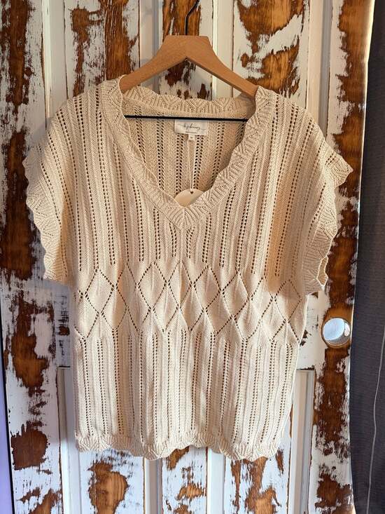 In February Sweaters - In February Boho Coastal Grandma Scandi Girl Open Knit Oversized Sweater Size M